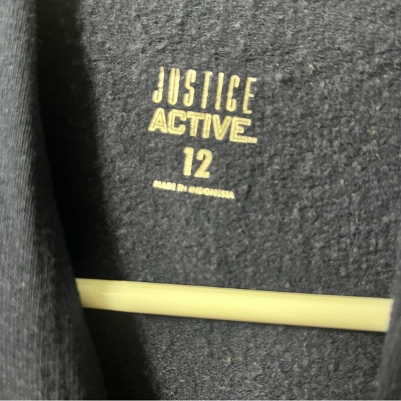 girls justice sport cropped hoodie navy blue neon size 12 - Picture 3 of 6